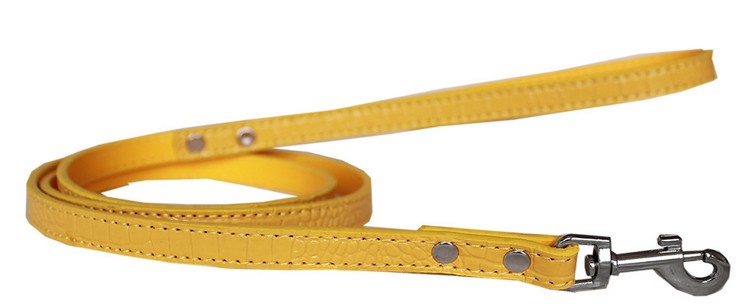 Plain Croc Leash Yellow 1/2'' wide x 6' long